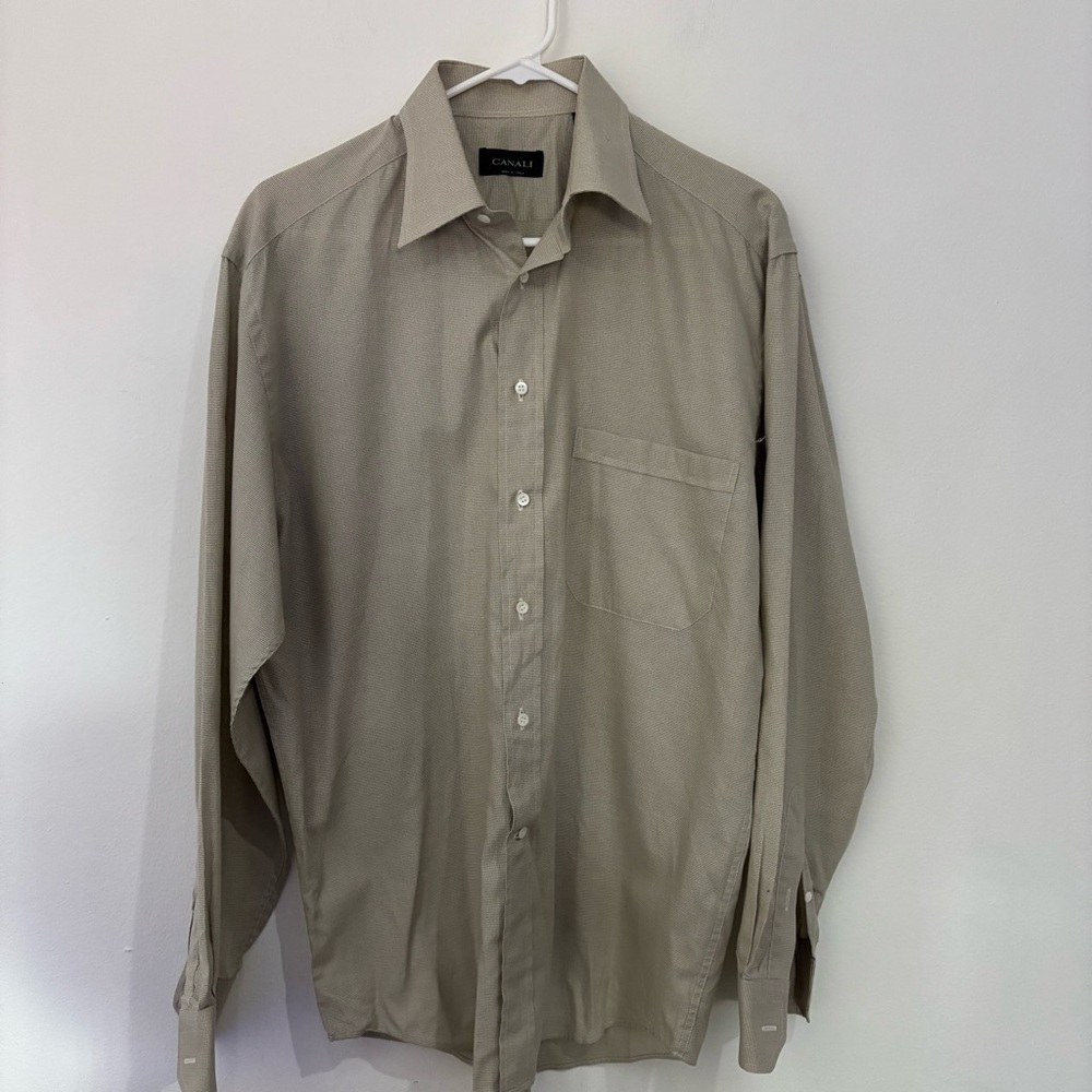 Canali Tan Dress Shirt